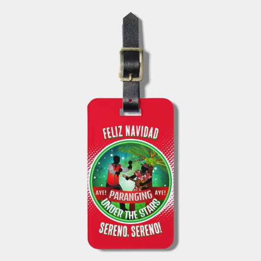 Parang Sereno Feliz Navidad auf RED Gepäckanhänger (Vorderseite vertikal)