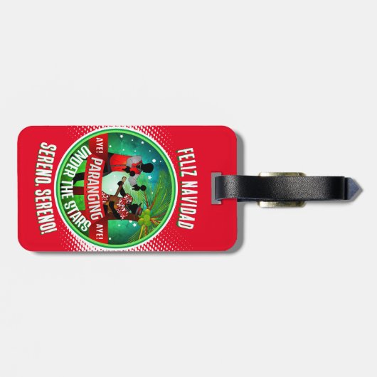 Parang Sereno Feliz Navidad auf RED Gepäckanhänger (Rückseite horizontal)