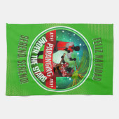 Parang Sereno Feliz Navidad zu GREEN Geschirrtuch (Horizontal)