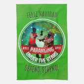 Parang Sereno Feliz Navidad zu GREEN Geschirrtuch (Vertikal)