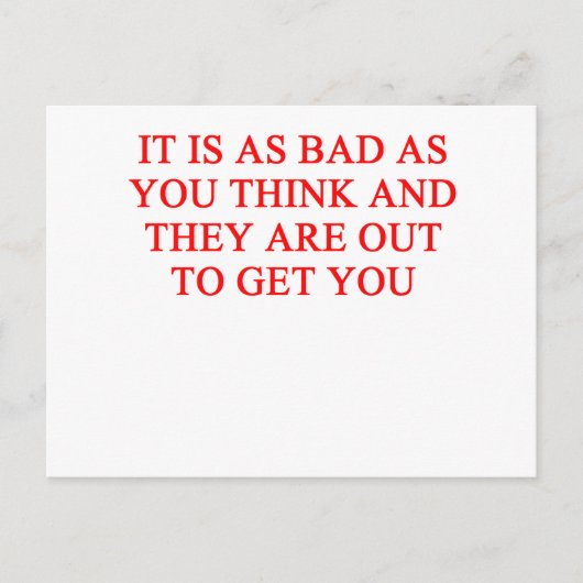 Paranoia Postkarte (Vorderseite)