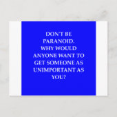 Paranoia-Witz Postkarte (Vorderseite)