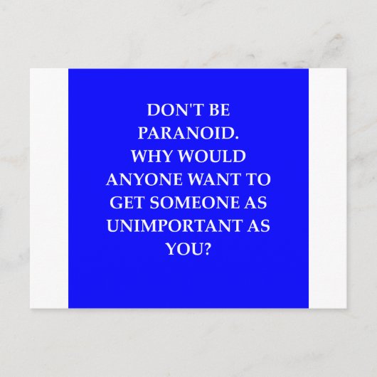 Paranoia-Witz Postkarte (Vorderseite)