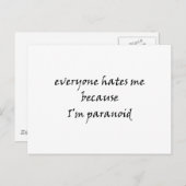 paranoid postkarte (Vorne/Hinten)