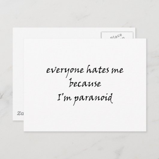 paranoid postkarte (Vorne/Hinten)