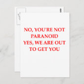 PARANOID POSTKARTE (Vorne/Hinten)