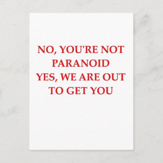 PARANOID POSTKARTE (Vorderseite)