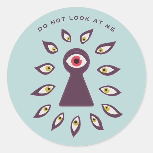 Paranoide antisoziale Angst Keyhole Eyes Runder Aufkleber (Vorderseite)