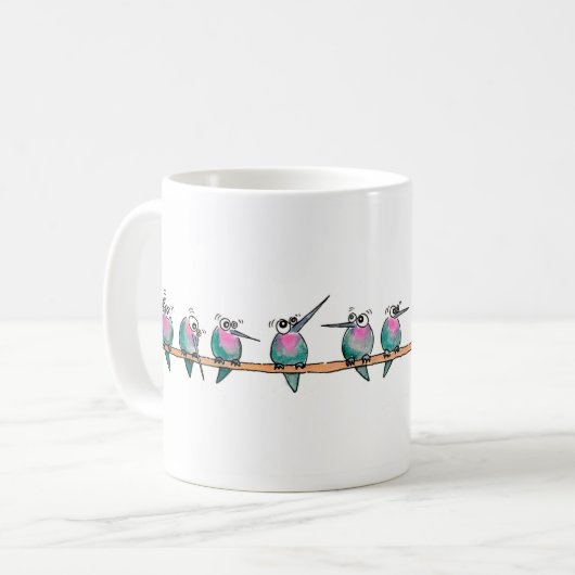 Paranoide Kolibri-Tasse Kaffeetasse (Vorderseite Links)
