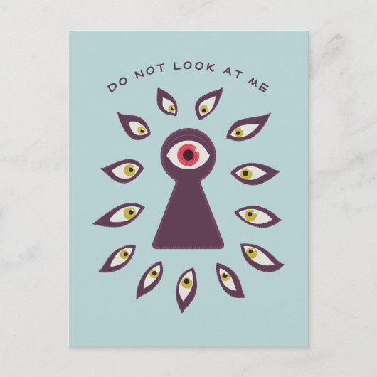Paranoide Sternenaugen Angst Postkarte (Vorderseite)