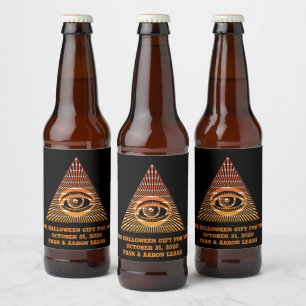 Paranormal Alle sehen Auge der Vorsehung spirituel Bierflaschenetikett