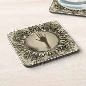 Paranormal Ghost Hand Antiker Spiegel Getränkeuntersetzer (Linke Seite)