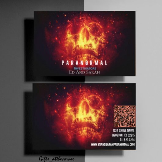 Paranormal Investigator Bursche Schädel Visitenkarte