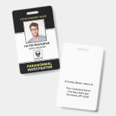 Paranormal Investigator Mitarbeiter Foto ID Sicher Ausweis (Vorder- & Rückseite)