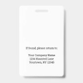 Paranormal Investigator Mitarbeiter Foto ID Sicher Ausweis (Rückseite)