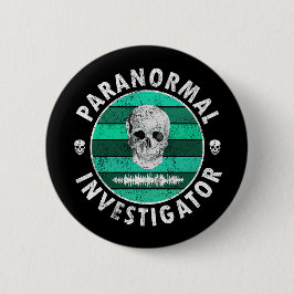 Paranormal Investigator Skull Button
