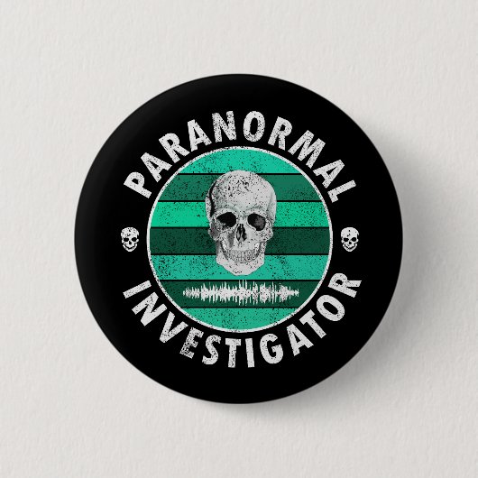 Paranormal Investigator Skull Button (Vorderseite)