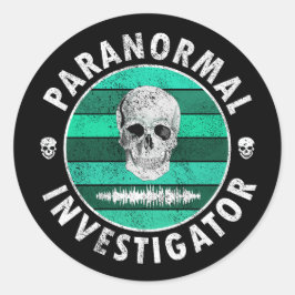 Paranormal Investigator Skull Runder Aufkleber