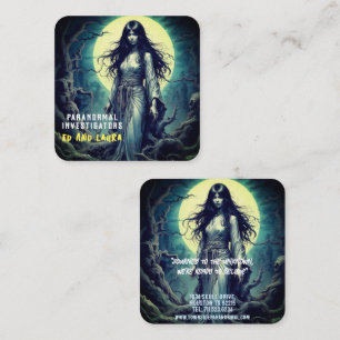 Paranormal Investigator Spuk Ghost Quadratische Visitenkarte