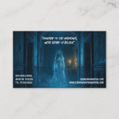 Paranormal Investigators Eerie Ghost Lady Haunted Visitenkarte (Rückseite)