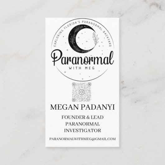 Paranormal mit Meg Business Cards ohne Foto Visitenkarte (Vorderseite)