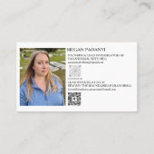 Paranormal mit Meg Horizontal mit Foto Visitenkarte (Rückseite)