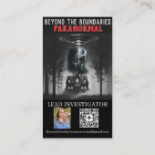 Paranormal mit Meg Vertikal mit Foto Visitenkarte (Rückseite)