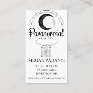 Paranormal mit Meg Vertikal mit Foto Visitenkarte