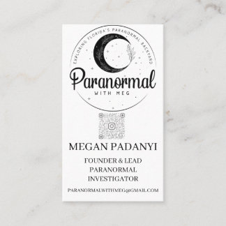 Paranormal mit Meg Vertikal mit Foto Visitenkarte