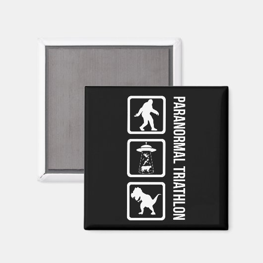 Paranormal Triathlon - Funny Cryptozoology Magnet (Vorderseite/Rückseite)