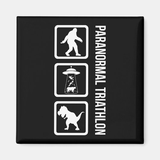 Paranormal Triathlon - Funny Cryptozoology Magnet (Vorne)