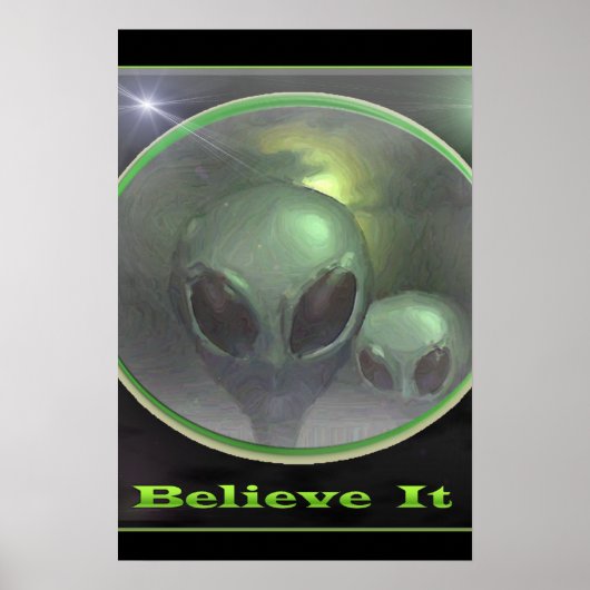 Paranormal UFO grau Poster (Vorne)