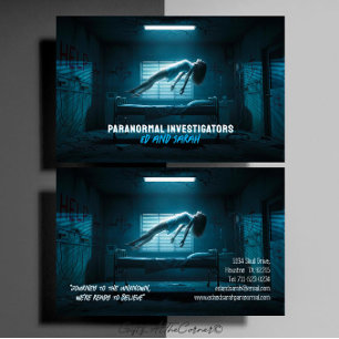 Paranormale Ermittler Unheimlicher Geist schwebend Visitenkarte