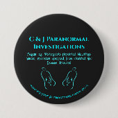 Paranormale Ermittlerin mit Geisterlogo Button (Vorderseite)