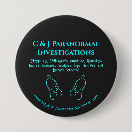 Paranormale Ermittlerin mit Geisterlogo Button