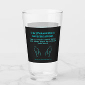 Paranormale Ermittlerin mit Geisterlogo Glas (Vorderseite)