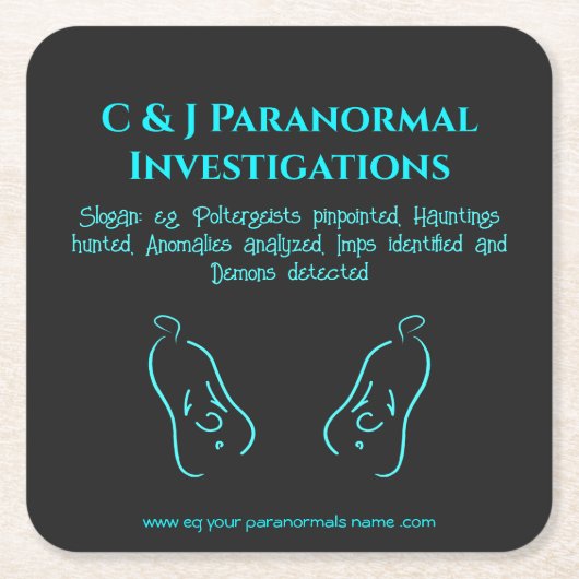Paranormale Ermittlerin mit Geisterlogo Rechteckiger Pappuntersetzer (Vorderseite)
