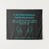 Paranormale Ermittlerin mit Geisterlogo Wandteppich (Vorderseite (Horizontal))