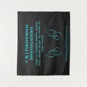 Paranormale Ermittlerin mit Geisterlogo Wandteppich (Vorderseite)