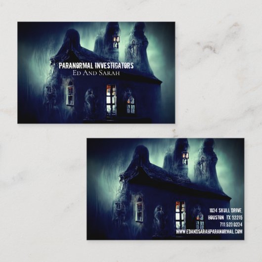 Paranormale Ermittlerin Spuk Kabine Visitenkarte (Vorne/Hinten)