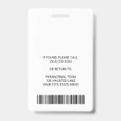 Paranormale Foto-ID des Untersuchungsunternehmens  Ausweis (Rückseite)