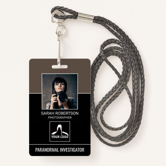 Paranormale Prüfer QR Code Foto ID Security Ausweis (Vorderseite mit Schlüsselband)