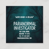 Paranormaler Ermittler Dunkler Wald Quadratische Visitenkarte (Rückseite)