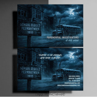 Paranormaler Ermittler Gruselige Verlassene Schule Visitenkarte