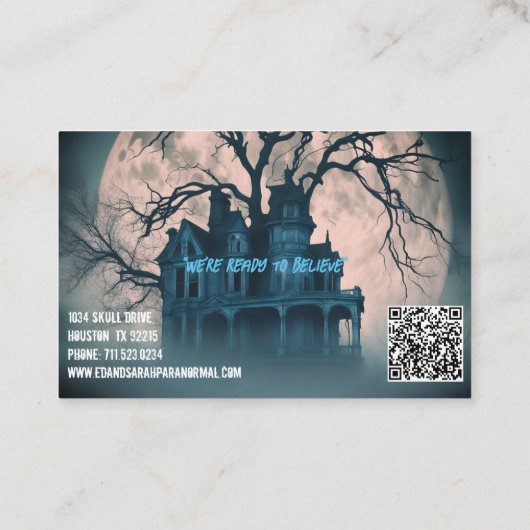 Paranormaler Ermittler Spuk Haus Visitenkarte (Rückseite)
