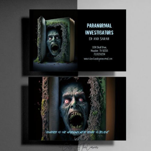 Paranormales Horror-Buch des Spuk Ermittlers Visitenkarte