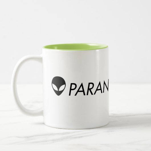 Paranormalis alien-Grün-Tasse Zweifarbige Tasse (Links)