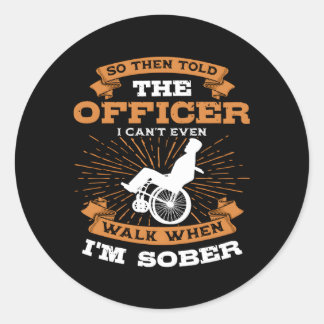 Paraplegiale Mit Behinderung Person Paraplegia Rol Runder Aufkleber