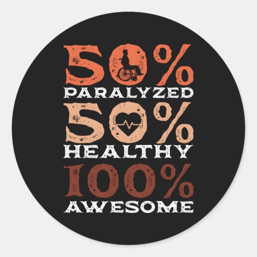 Paraplegialer Mit Behinderung Rollstuhl Runder Aufkleber (Vorderseite)