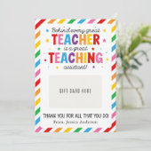 Paraprofessional Appreciation Day Gift Card Holder Einladung (Stehend Vorderseite)